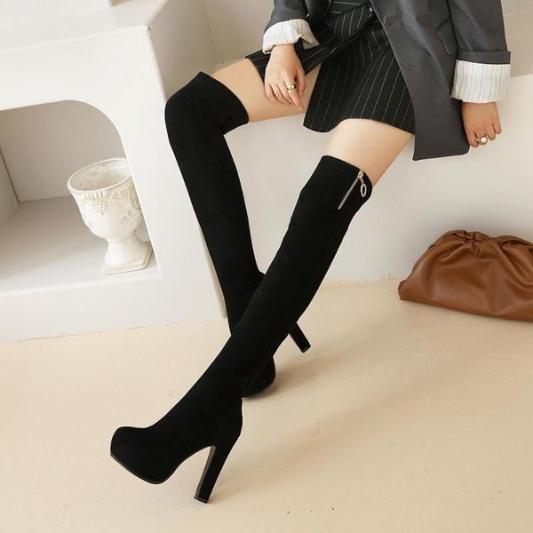 boots size 34-43 2021 over the knee women faux suede thigh high platform stretch slim ladies women's winter, Black
boots size 34-43 2021 over the knee women faux suede thigh high platform stretch slim ladies women's winter, Black