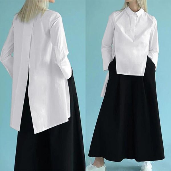 women's asymmetrical zanzea 2020 fashion summer blouse casual lapel blusas female split long sleeve shirts plus size 7, White
women's asymmetrical zanzea 2020 fashion summer blouse casual lapel blusas female split long sleeve shirts plus size 7, White