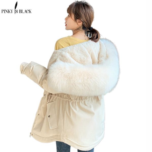 pinkyisblack ladies wool liner thicken hooded parkas women slim with big fur collar outerwear autumn winter jacket women coat 201110, Black
pinkyisblack ladies wool liner thicken hooded parkas women slim with big fur collar outerwear autumn winter jacket women coat 201110, Black