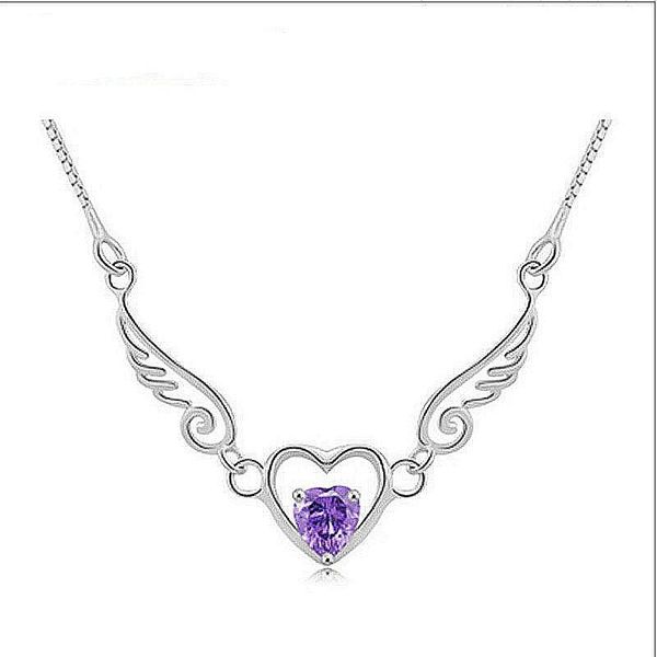 pendant necklaces heart shaped crystal wing chains necklace women jewelry chokers collier femme collar party, Silver
pendant necklaces heart shaped crystal wing chains necklace women jewelry chokers collier femme collar party, Silver