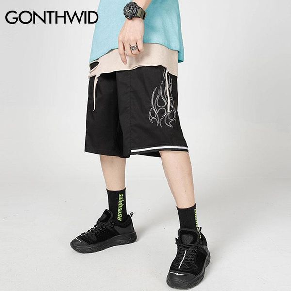 gonthwid embroidery fire flame striped pockets baggy shorts streetwear 2020 summer hip hop casual joggers loose short trousers, White;black
gonthwid embroidery fire flame striped pockets baggy shorts streetwear 2020 summer hip hop casual joggers loose short trousers, White;black