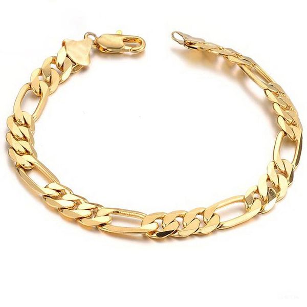 6mm/10mm classic vintage gold color figaro chain bracelet men punk hip hop jewelry, Black
6mm/10mm classic vintage gold color figaro chain bracelet men punk hip hop jewelry, Black