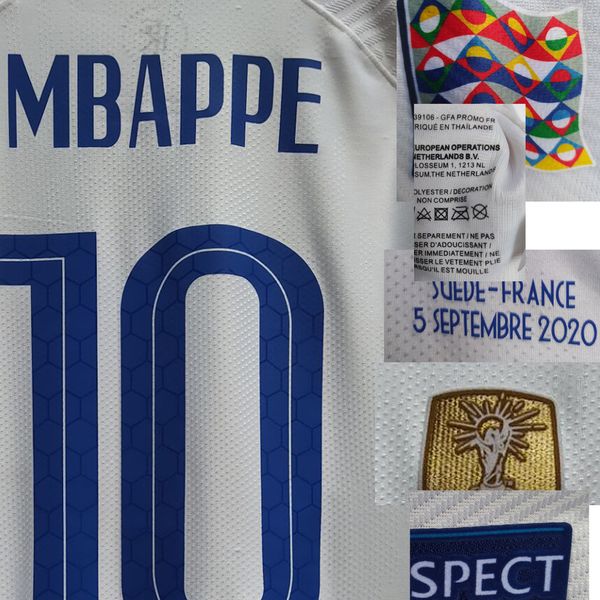 2020 match worn playe issue mbappe vs suede camavinga martial giroud kante pogba giroud griezmann with match details soccer patch badge
2020 match worn playe issue mbappe vs suede camavinga martial giroud kante pogba giroud griezmann with match details soccer patch badge