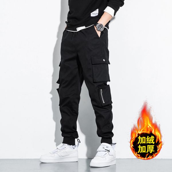 cotton large size overalls men's plush thickened men's pants fat man trend pants fat elastic waist slim pants, Black
cotton large size overalls men's plush thickened men's pants fat man trend pants fat elastic waist slim pants, Black