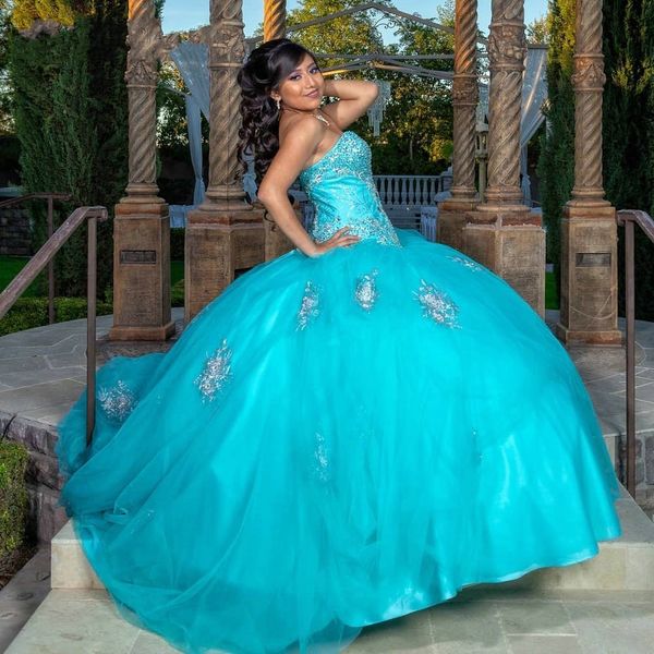 aqua blue embroidered quinceanera dresses ball gowns sweet 16 dress 2021 beaded crystal strapless lace-up tulle vestidos de party formal, Blue;red
aqua blue embroidered quinceanera dresses ball gowns sweet 16 dress 2021 beaded crystal strapless lace-up tulle vestidos de party formal, Blue;red