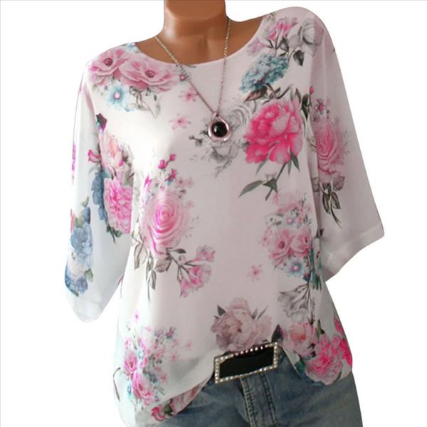 women shirts floral print o neck large size half sleeve loose thin trend elegant noble vogue summer blouse shirts, White
women shirts floral print o neck large size half sleeve loose thin trend elegant noble vogue summer blouse shirts, White
