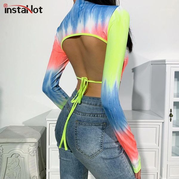 women's t-shirt insta backless tie dye long sleeve t shirt summer crop women streetwear printed bandage 2021 fashion casual 1, White
women's t-shirt insta backless tie dye long sleeve t shirt summer crop women streetwear printed bandage 2021 fashion casual 1, White