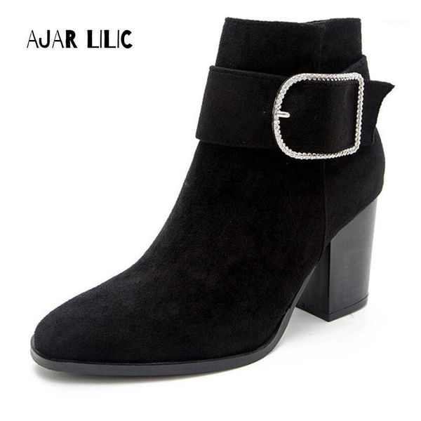 boots flock ankle boots belt buckle thick heel side zipper ladies shoes female plus large size1, Black
boots flock ankle boots belt buckle thick heel side zipper ladies shoes female plus large size1, Black