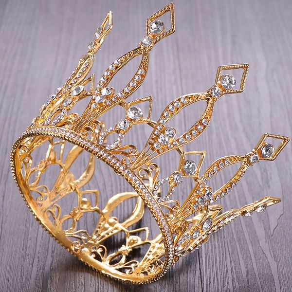 vintage gold round crystal wedding tiara queen crown for bridal headpiece diadem prom hair jewelry wedding hair accessories, Golden;silver
vintage gold round crystal wedding tiara queen crown for bridal headpiece diadem prom hair jewelry wedding hair accessories, Golden;silver