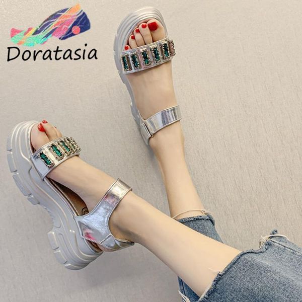 doratasia women brand decorating platform shoes high wedges rhinestone sandals women metallic sandals, Black
doratasia women brand decorating platform shoes high wedges rhinestone sandals women metallic sandals, Black