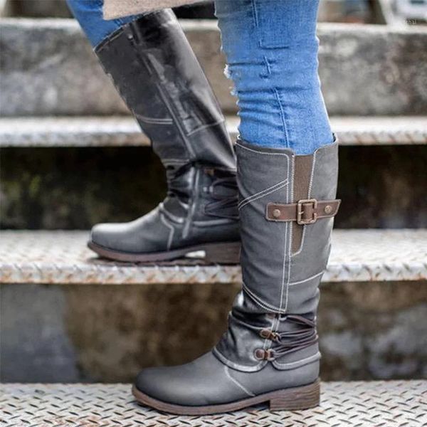 boots winter women vintage buckle round toe long pu leather ladies zipper low heel riding casual female shoes1, Black
boots winter women vintage buckle round toe long pu leather ladies zipper low heel riding casual female shoes1, Black
