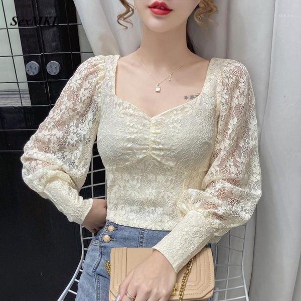 women's blouses & shirts women vintage lace 2021 fashion autumn long sleeve casual crop korean clothes slim winter elegant offie b, White
women's blouses & shirts women vintage lace 2021 fashion autumn long sleeve casual crop korean clothes slim winter elegant offie b, White