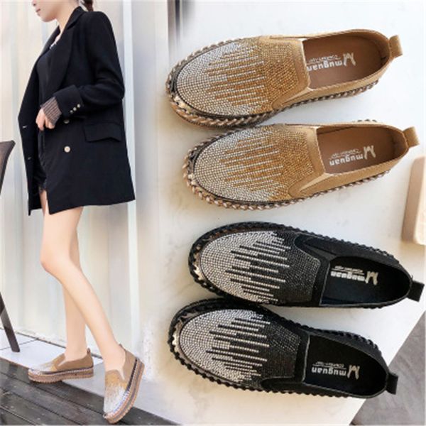 2021 new spring women wild strass apartments women's vulcanized glass shoes plus size 35-43 zmck, Black
2021 new spring women wild strass apartments women's vulcanized glass shoes plus size 35-43 zmck, Black