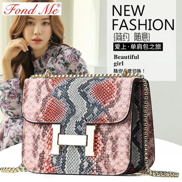 new casual snake pattern chain shoulder crossbody small square bag 
new casual snake pattern chain shoulder crossbody small square bag