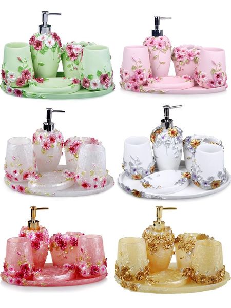 bath accessory set 5-6pcs/set pastoral bathroom accessories soap dispenser toothbrush holder storage tray supplies kit
bath accessory set 5-6pcs/set pastoral bathroom accessories soap dispenser toothbrush holder storage tray supplies kit