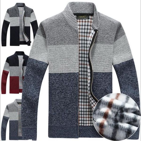 men's sweaters men casual cardigan winter fashion patchwork knitted jackets thick comfy loose warm sweater, White;black
men's sweaters men casual cardigan winter fashion patchwork knitted jackets thick comfy loose warm sweater, White;black