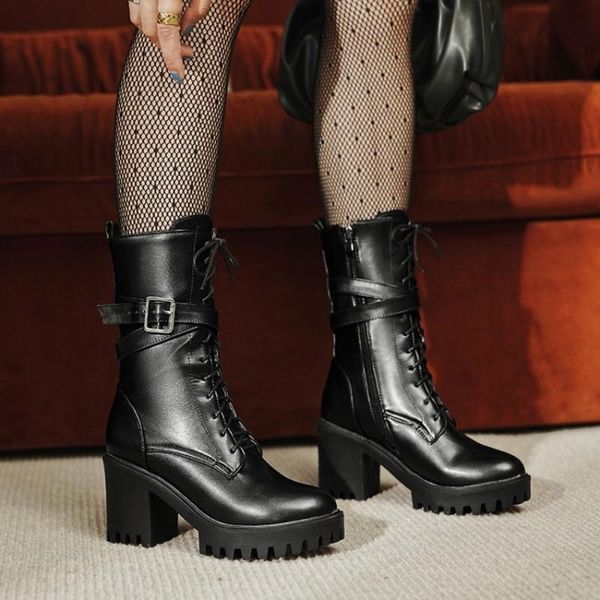 boots us4-11 womens platform ankle lace up belt buckle block chunky high heel warm winter fleece punk motorcycle shoes plus size, Black
boots us4-11 womens platform ankle lace up belt buckle block chunky high heel warm winter fleece punk motorcycle shoes plus size, Black