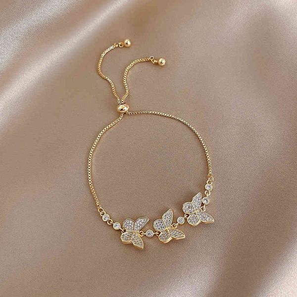 bracelet jewelry exquisite copper inlaid zircon three butterfly stretch adjustable female fashion bracelet, Golden;silver
bracelet jewelry exquisite copper inlaid zircon three butterfly stretch adjustable female fashion bracelet, Golden;silver