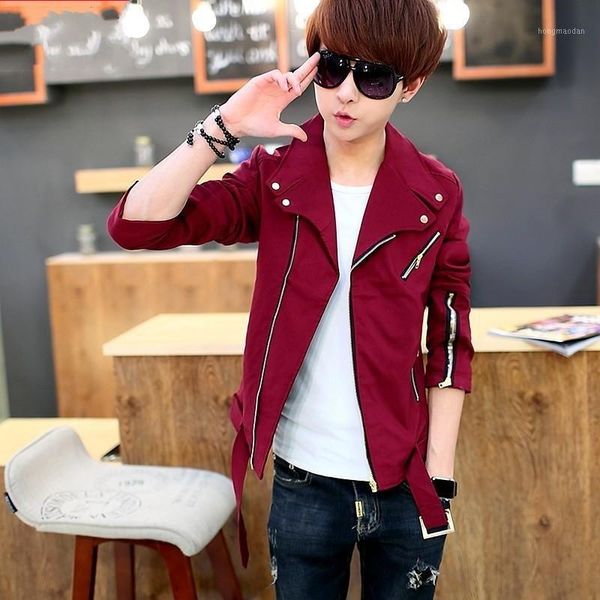 korean moto biker fashion casual mens jackets spring autumn long sleeve zippers lapel slim fit male outerwear coats big size1, Black;brown 
korean moto biker fashion casual mens jackets spring autumn long sleeve zippers lapel slim fit male outerwear coats big size1, Black;brown