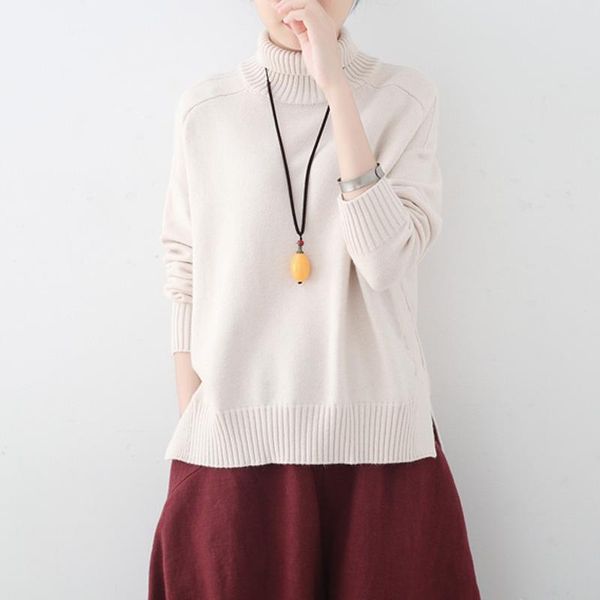women's sweaters johnature women pullover turtleneck solid color long sleeve warm knitted cotton clothes 2021 autumn female sweater, White;black
women's sweaters johnature women pullover turtleneck solid color long sleeve warm knitted cotton clothes 2021 autumn female sweater, White;black
