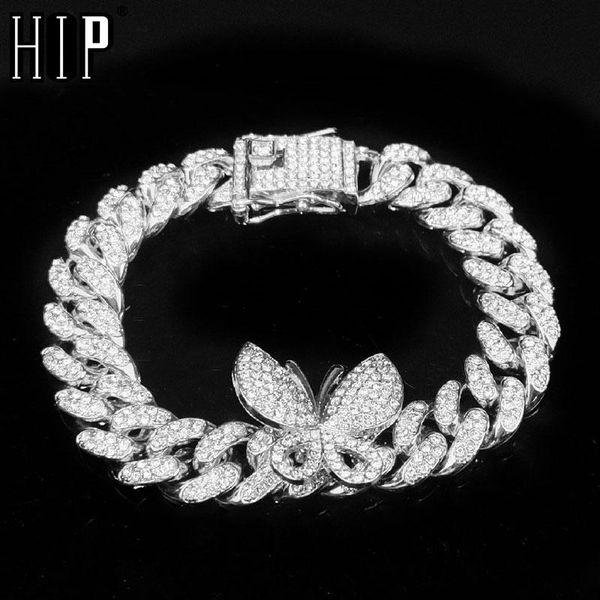 link, chain hip hop full bling miami cuban with butterfly iced out men's bracelet rhinestone zircon paved for men jewelry, Black
link, chain hip hop full bling miami cuban with butterfly iced out men's bracelet rhinestone zircon paved for men jewelry, Black