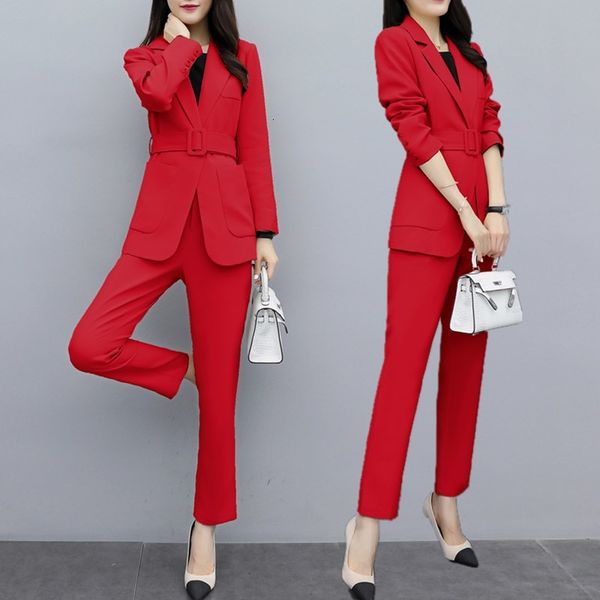 red 2nd piece female office two sets of pants femme deux pieces year-old women's clothing suit 9h97, White
red 2nd piece female office two sets of pants femme deux pieces year-old women's clothing suit 9h97, White