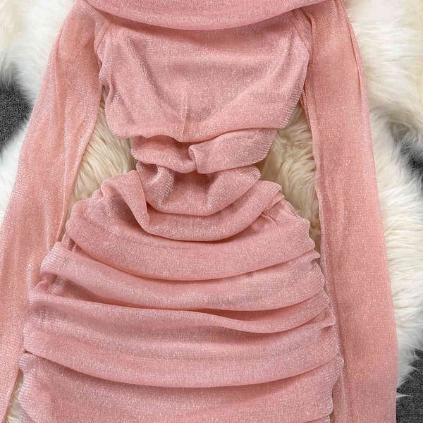 dress woman spring ins fashion slash neck off shoulder long sleeve drawstring folds slim-fit hip dresses, Black;gray
dress woman spring ins fashion slash neck off shoulder long sleeve drawstring folds slim-fit hip dresses, Black;gray