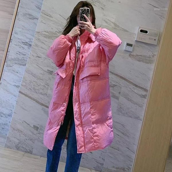 2020 winter autumn women's down jacket loose parka female stand-up collar candy color outwear long winter coats1, Black
2020 winter autumn women's down jacket loose parka female stand-up collar candy color outwear long winter coats1, Black