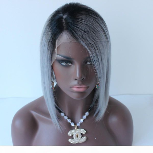 dark root ombre grey bob lace front wig two tone color 1b grey human hair wigs for women, Black;brown
dark root ombre grey bob lace front wig two tone color 1b grey human hair wigs for women, Black;brown