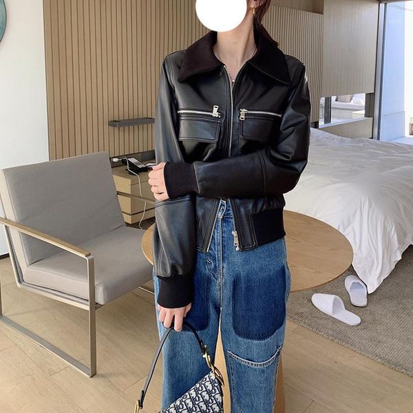 genuine leather simple all-match small leather jacket autumn and winter short jacket 2020 new korean sheep1, Black
genuine leather simple all-match small leather jacket autumn and winter short jacket 2020 new korean sheep1, Black