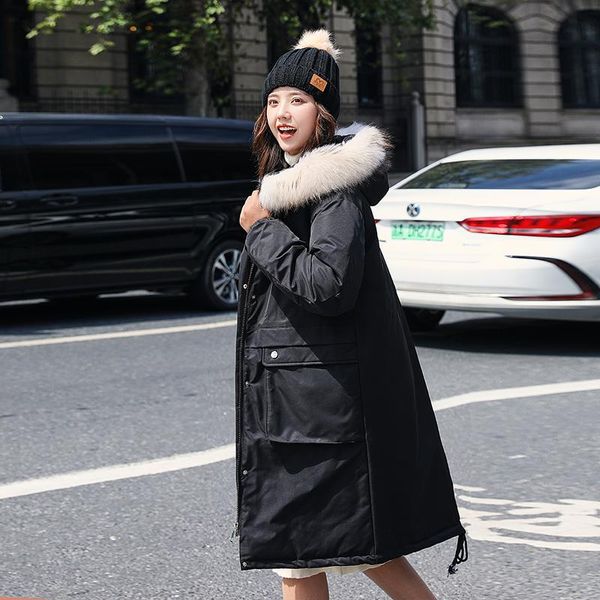 women's jackets 2021 slim casual long parkas female winter plus size solid hooded with fur collar cotton padded thick coat woman, Black
women's jackets 2021 slim casual long parkas female winter plus size solid hooded with fur collar cotton padded thick coat woman, Black