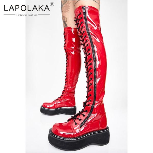 boots lapolaka 2021 fashion big size 44 wedges platform ladies shoes woman shoelaces trendy cool motorcycle, Black
boots lapolaka 2021 fashion big size 44 wedges platform ladies shoes woman shoelaces trendy cool motorcycle, Black