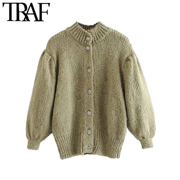 traf women vintage elegant jewel buttons knitted cardigans sweater fashion three quarter sleeve female outerwear chic y200915, White;black
traf women vintage elegant jewel buttons knitted cardigans sweater fashion three quarter sleeve female outerwear chic y200915, White;black