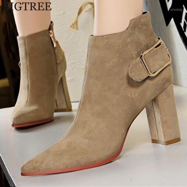 fashion suede ankle boots chunky high heels women autumn booties pointed toe metal belt buckle women boots shoes woman y9111, Black
fashion suede ankle boots chunky high heels women autumn booties pointed toe metal belt buckle women boots shoes woman y9111, Black