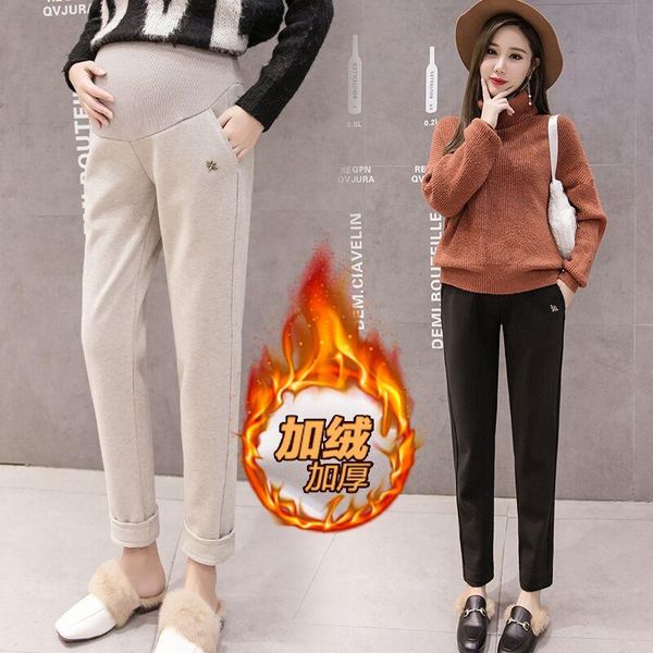 117# winter thick warm plus velvet woolen maternity pants casual belly pants clothes for pregnant women pregnancy trousers, White
117# winter thick warm plus velvet woolen maternity pants casual belly pants clothes for pregnant women pregnancy trousers, White