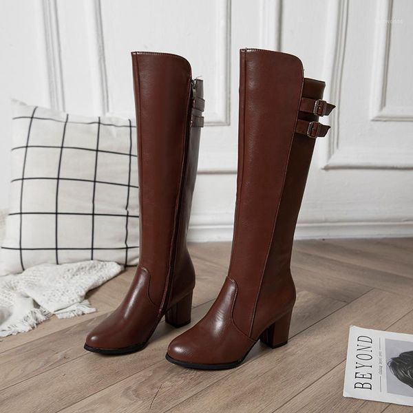boots women knee high heel leather gothic shoes 2021 autumn fashion zipper brown black for women1
boots women knee high heel leather gothic shoes 2021 autumn fashion zipper brown black for women1