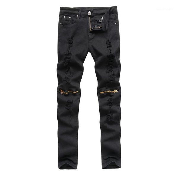men's pants men ripped knee hole zipper jeans fashionable spring summer casual slim stretchy elastic worn long male trousers1, Black
men's pants men ripped knee hole zipper jeans fashionable spring summer casual slim stretchy elastic worn long male trousers1, Black