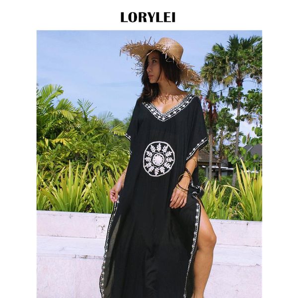 2020 black oversize v neck moroccan kaftan beach dress plus size women summer half sleeve side split midi dress tunica q643, Black;gray
2020 black oversize v neck moroccan kaftan beach dress plus size women summer half sleeve side split midi dress tunica q643, Black;gray