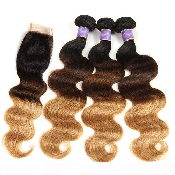 ombre human hair 3 bundles with lace closure brazilian peruvian malaysian indian body wave three tone brown blonde 1b 4 27# hair weaves, Black;brown
ombre human hair 3 bundles with lace closure brazilian peruvian malaysian indian body wave three tone brown blonde 1b 4 27# hair weaves, Black;brown