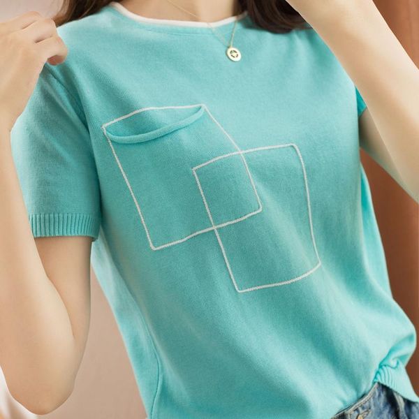 20 20 summer women's round neck loose and comfortable short sleeve knitted cotton t-shirt thin section · frseucag pullover, White
20 20 summer women's round neck loose and comfortable short sleeve knitted cotton t-shirt thin section · frseucag pullover, White