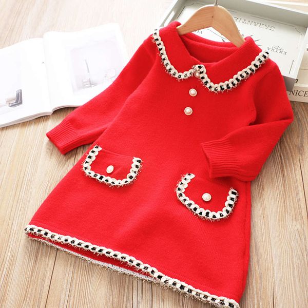 little fragrance 2020 girl's lovely children's baby collar medium long sve princs wool drs fd9q, Red;yellow
little fragrance 2020 girl's lovely children's baby collar medium long sve princs wool drs fd9q, Red;yellow