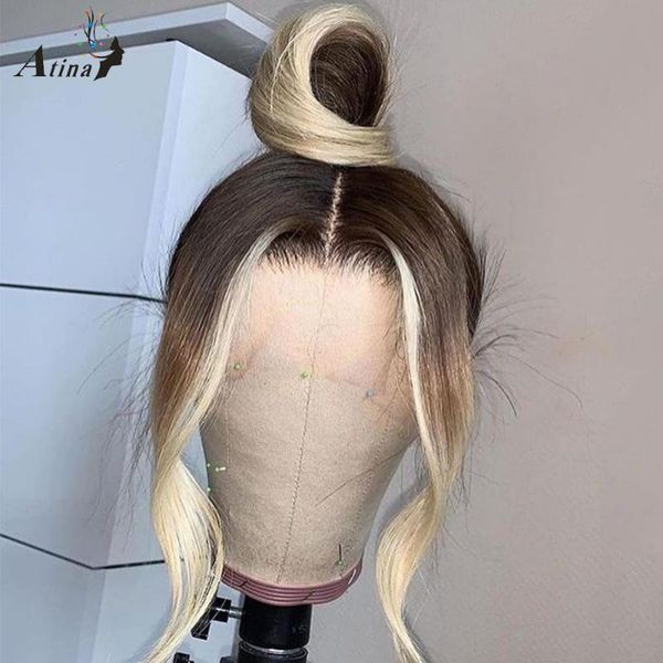 atina hd transparent colored ombre 613 blonde wavy part lace human hair wigs pre plucked frontal bleached knots wigs for women, Black;brown
atina hd transparent colored ombre 613 blonde wavy part lace human hair wigs pre plucked frontal bleached knots wigs for women, Black;brown