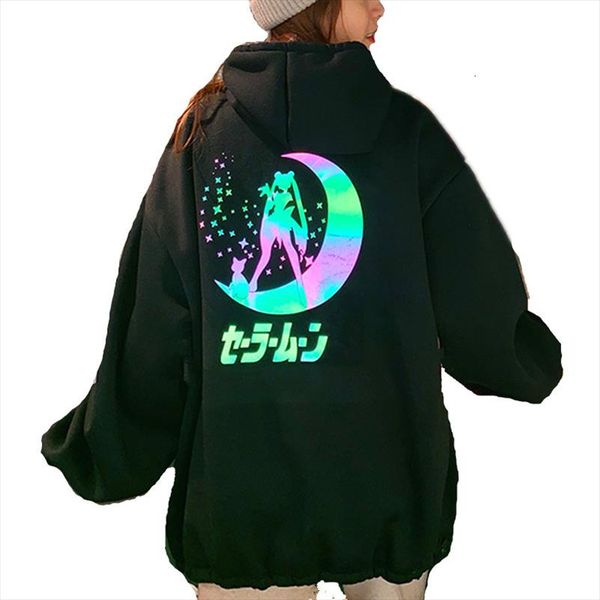 fashion reflective new womens oversized casual hoodie anime sailor moon illuminate drop shoulder sweatshirt big pocket, Black
fashion reflective new womens oversized casual hoodie anime sailor moon illuminate drop shoulder sweatshirt big pocket, Black