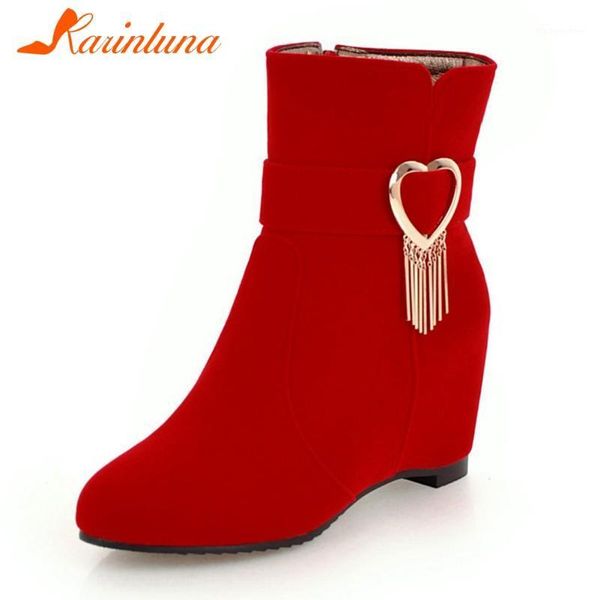 boots karin 2021 fashion design shoes lady women metal decoration round toe flock elegant height increasing big size 441, Black
boots karin 2021 fashion design shoes lady women metal decoration round toe flock elegant height increasing big size 441, Black