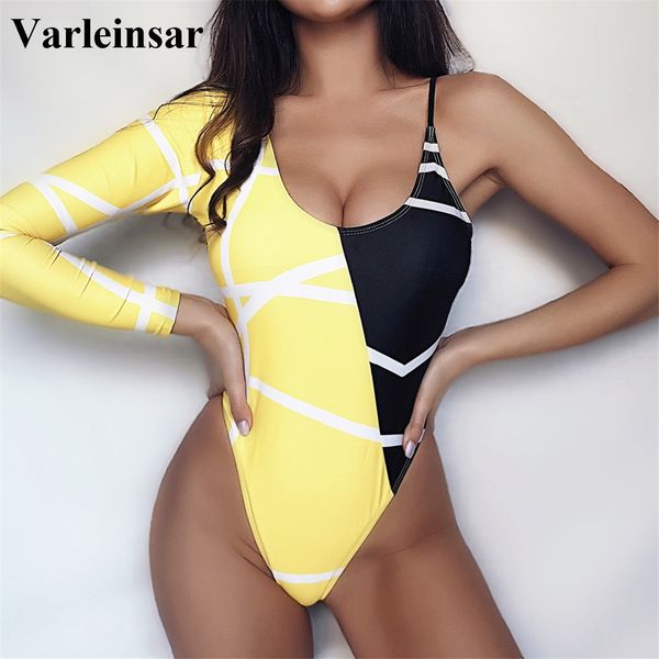 2020 splicing padded sleeve high leg cut monokini one piece swimsuit women swimwear female bather bathing suit swim lady v2005 y200824, White;black
2020 splicing padded sleeve high leg cut monokini one piece swimsuit women swimwear female bather bathing suit swim lady v2005 y200824, White;black