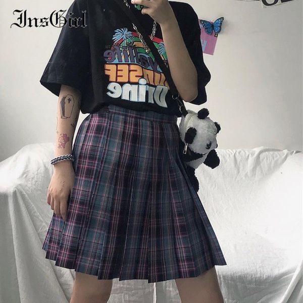 insgirl harajuku preppy style skirt women purple plaid high waist mini pleated skirt goth punk y2k e-girl fashion jk femme, Black
insgirl harajuku preppy style skirt women purple plaid high waist mini pleated skirt goth punk y2k e-girl fashion jk femme, Black