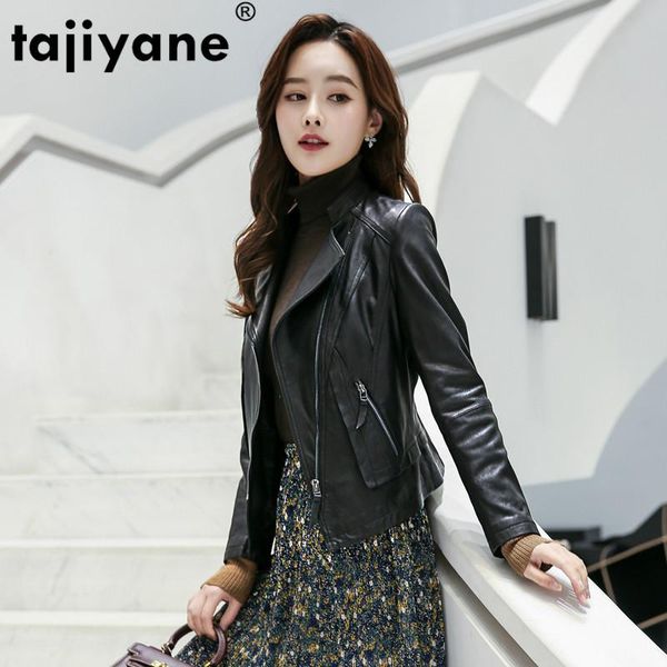 tajiyane women's leather jacket short motocycle women clothes sheepskin coat female spring autumn motos jackets cn196p11 wpy560, Black
tajiyane women's leather jacket short motocycle women clothes sheepskin coat female spring autumn motos jackets cn196p11 wpy560, Black