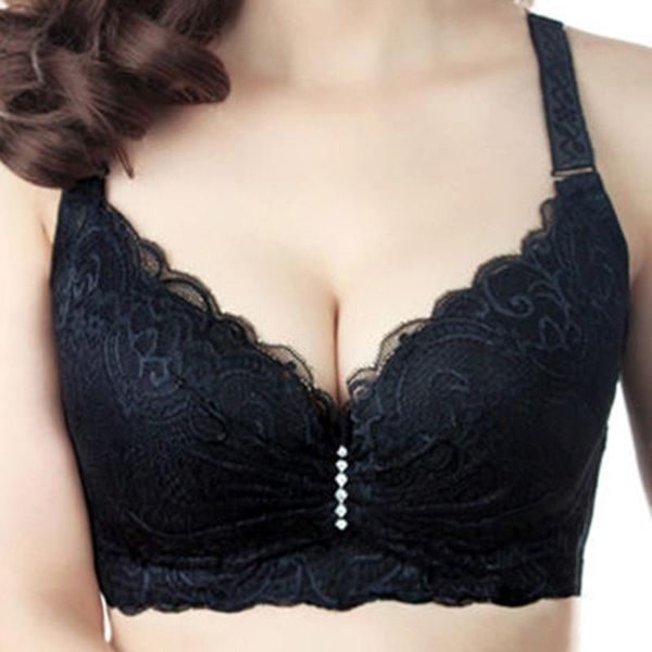 plus size bra women's underwear comfort deep v lace bralette thin 80-105 d cup breathable underwire push up bras, Red;black
plus size bra women's underwear comfort deep v lace bralette thin 80-105 d cup breathable underwire push up bras, Red;black
