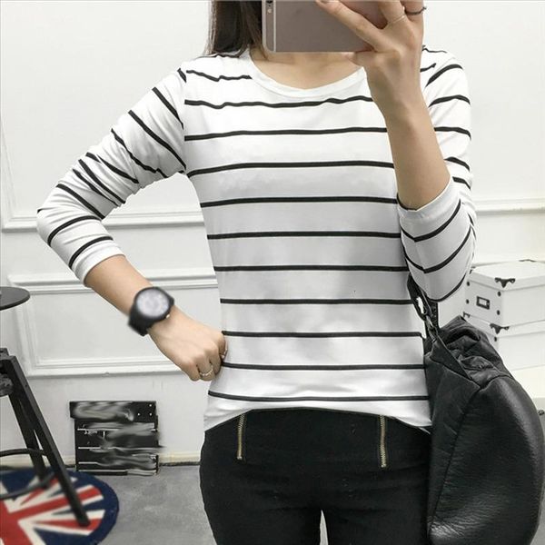 new arrival blouses women korean version loose stripe long sleeve o neck bottoming shirt casual blusa f3, White
new arrival blouses women korean version loose stripe long sleeve o neck bottoming shirt casual blusa f3, White
