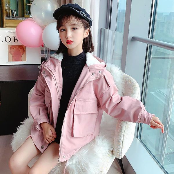 children winter parka coat for girl thicken fleece cotton liner hooded short jacket pink yellow color windproof warm windbreaker, Blue;gray 
children winter parka coat for girl thicken fleece cotton liner hooded short jacket pink yellow color windproof warm windbreaker, Blue;gray